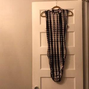 Mock neck tie dye dress